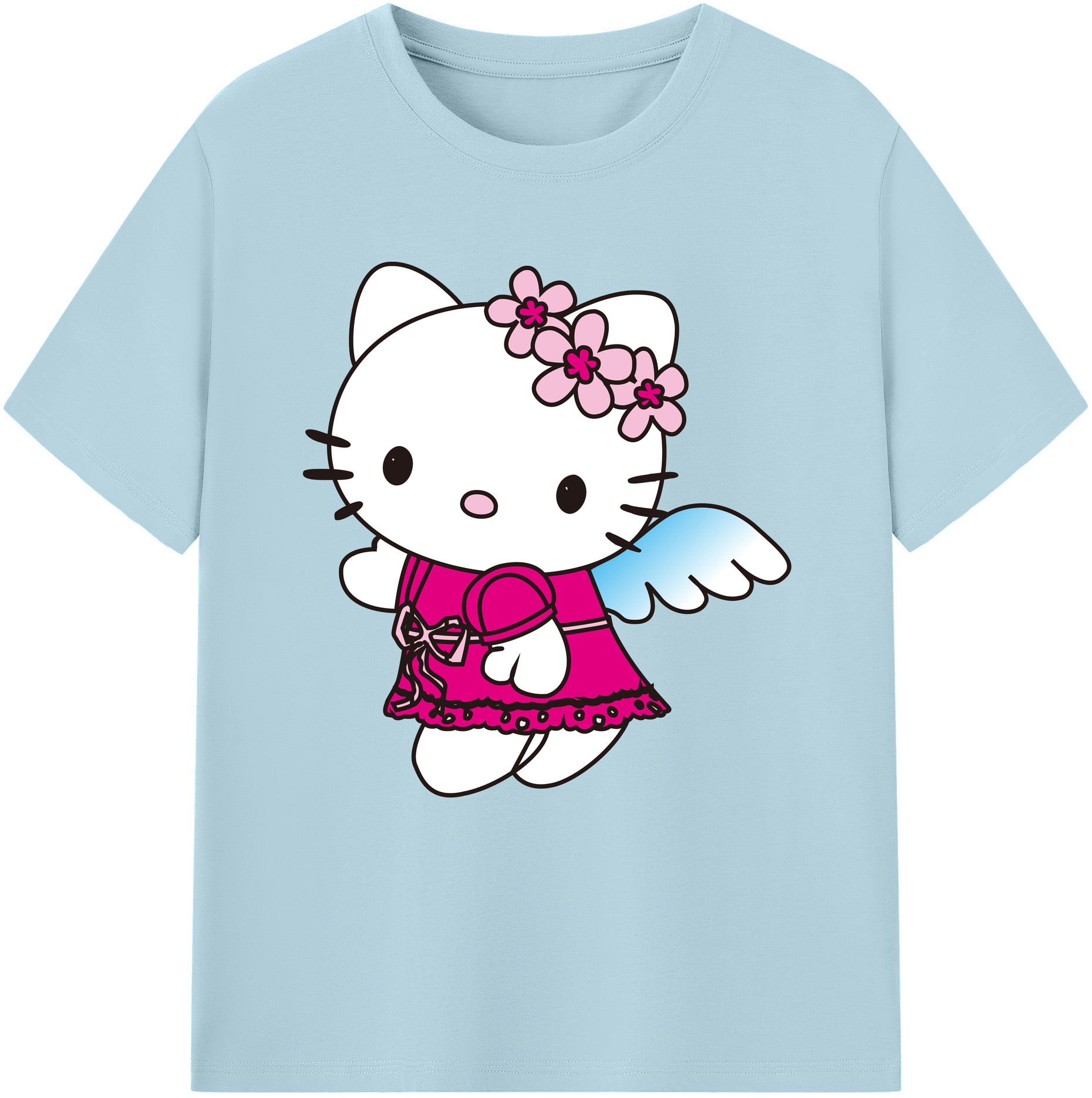 （画像用） Hello Kitty ハローキティ 綿100％半袖Tシャツ（フロントプリント）